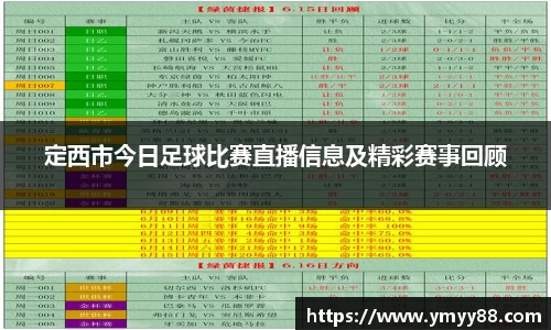 定西市今日足球比赛直播信息及精彩赛事回顾